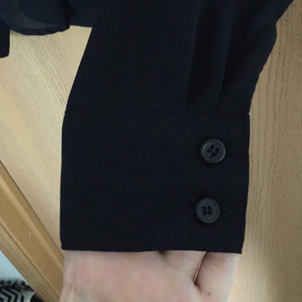 Black Sheer button up Long sleeve - Picture 4 of 5
